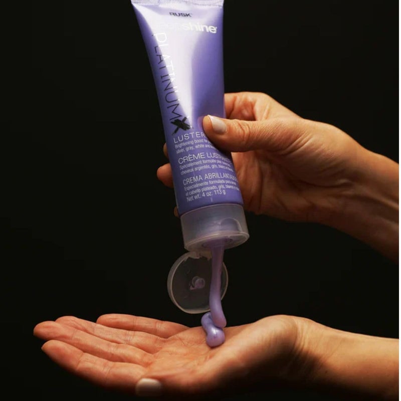 RUSK PlatinumX Lusterizer, Salon Formula Styling Cream to Boost Shine, Eliminate Brass, and Fight Frizz, 4 oz - Image 2