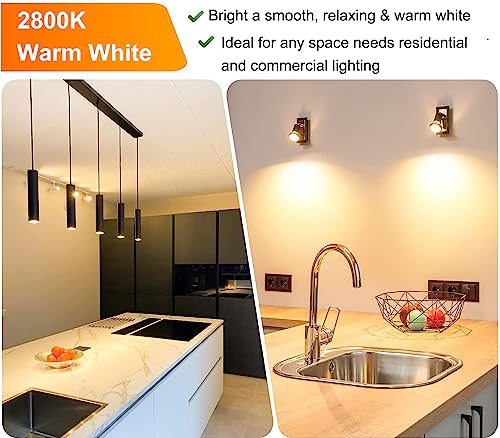 Vinaco PAR16 Bulb 120V, 6 Pack Long Lasting PAR16 Halogen Bulb 60 Watt with E26 Base, PAR16 Dimmable with 2800K Warm White, High Output PAR 16 Flood 60W for Range Hood Lights, Table Light, Track Light - Image 4
