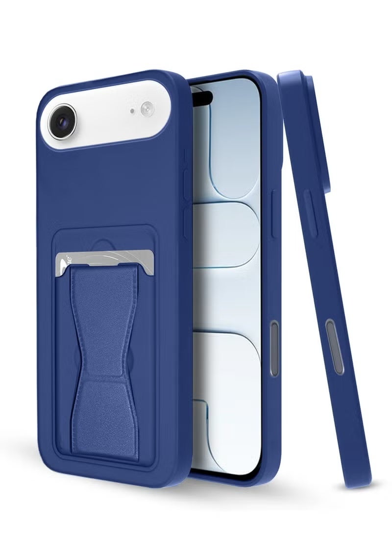 TIGER Apple iPhone Air 5G 2025 Silicone TPU Case with Card Holder and Hand Grip – Slim, Durable Protective Cover in Classic Navy Blue Featuring Secure Card Storage, Enhanced Grip for Comfortable Handling, and Scratch Resistance for Everyday Use (Model MCHPSN) - Image 1