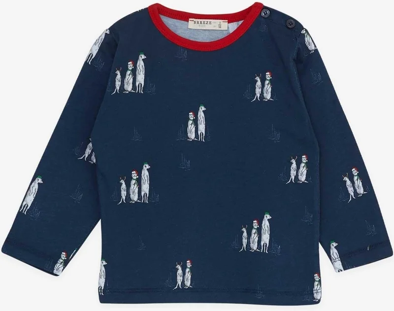 بريز Breeze Baby Boy Pajama Set, New Year's Theme, 9 Months-3 Years, Navy Blue