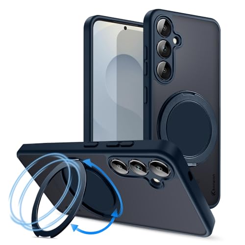 KARWAN Tough Shockproof Armor Back Case Cover Compatible with Samsung Galaxy S24FE with 360 Degree Rotation Magnetic Attraction Ring Holder Heavy Duty Rug Case with Magnetic MagEase Wireless Charging - Image 1