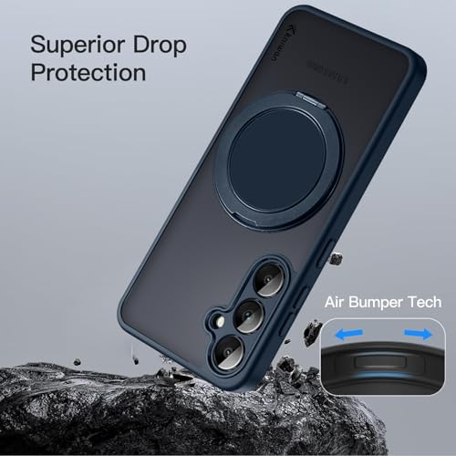 KARWAN Tough Shockproof Armor Back Case Cover Compatible with Samsung Galaxy S24FE with 360 Degree Rotation Magnetic Attraction Ring Holder Heavy Duty Rug Case with Magnetic MagEase Wireless Charging - Image 4