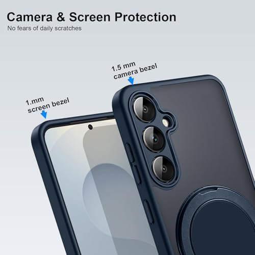 KARWAN Tough Shockproof Armor Back Case Cover Compatible with Samsung Galaxy S24FE with 360 Degree Rotation Magnetic Attraction Ring Holder Heavy Duty Rug Case with Magnetic MagEase Wireless Charging - Image 2