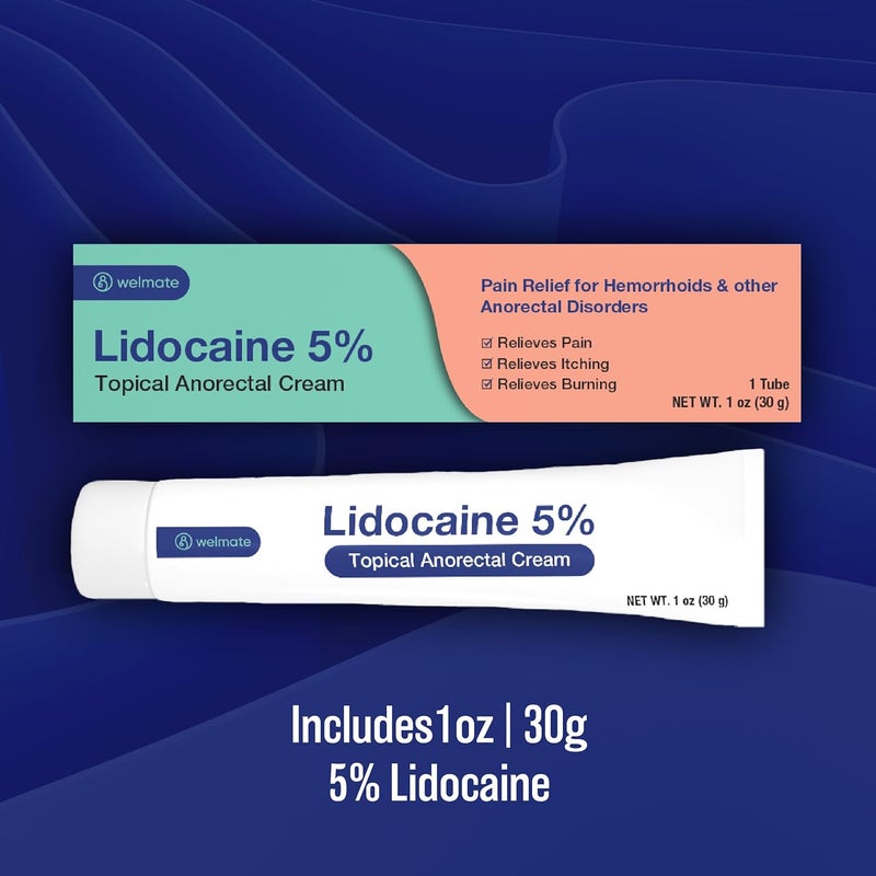 WELMATE 5 Lidocaine Numbing Cream 1oz 30g Maximum Strength Lidocaine Cream Hemorrhoid Relief External Use Anesthetic Vitamin E Child Resistant Topical Skin Care - Image 3