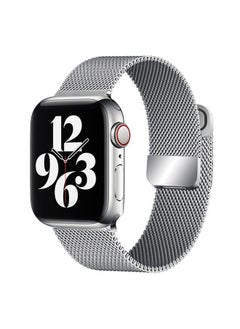 YOMNA YOMNA Magnetic Metal Milanese Loop Band Compatible with Apple Watch Band 42mm 44mm 45mm 49mm, Adjustable Stainless Steel Mesh Strap Replacement for iWatch Series Ultra SE 8 7 6 5 4 3 2 1- Silver  - Image 1