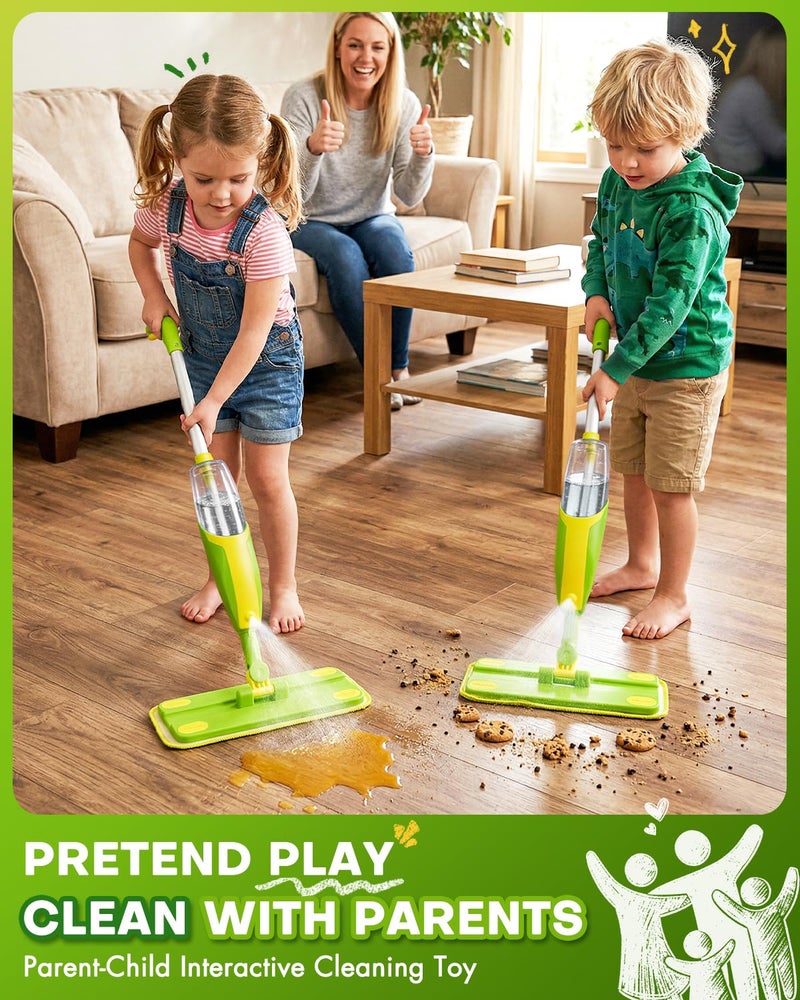 Yeeammk Toddler Spray Mop-Montessori Toys Mini Size Cleaning Mini Mop that Really Spray -Kid Pretend Play Toys Gift for Toddlers Girls Boys - Image 3
