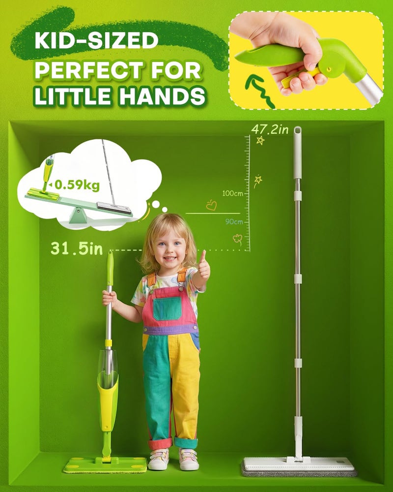 Yeeammk Toddler Spray Mop-Montessori Toys Mini Size Cleaning Mini Mop that Really Spray -Kid Pretend Play Toys Gift for Toddlers Girls Boys - Image 2