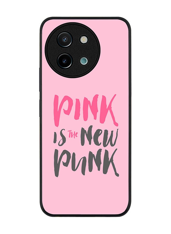 Stylizedd Rugged Black edge case for Vivo Y38 / Vivo Y58 / Vivo Y200i /Vivo T3x, Slim fit Soft Case Flexible Anti Drop TPU Gel Thin Cover - Pink is the new punk - Image 1