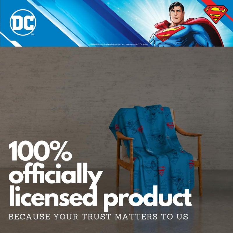 Franco Superman DC Comics Bedding Super Soft Cozy Plush Throw  46 in x 60 in  (Officially Licensed Product) - Image 4
