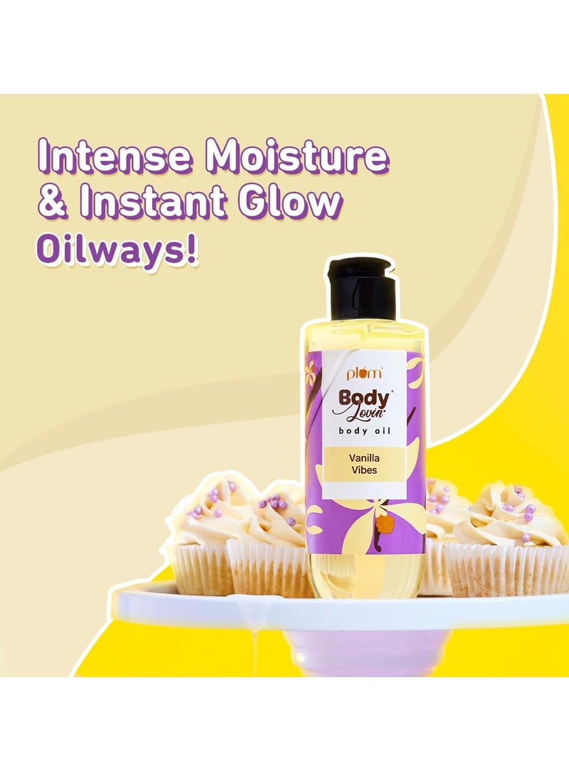 Plum BodyLovin' Vanilla Vibes Body Oil | Intense Moisture & Instant Glow | Long Lasting Warm Vanilla Fragrance | Non-Greasy & Lightweight | Soft & Nourished Skin | For Dry To Very Dry Skin - 200ml - Image 2