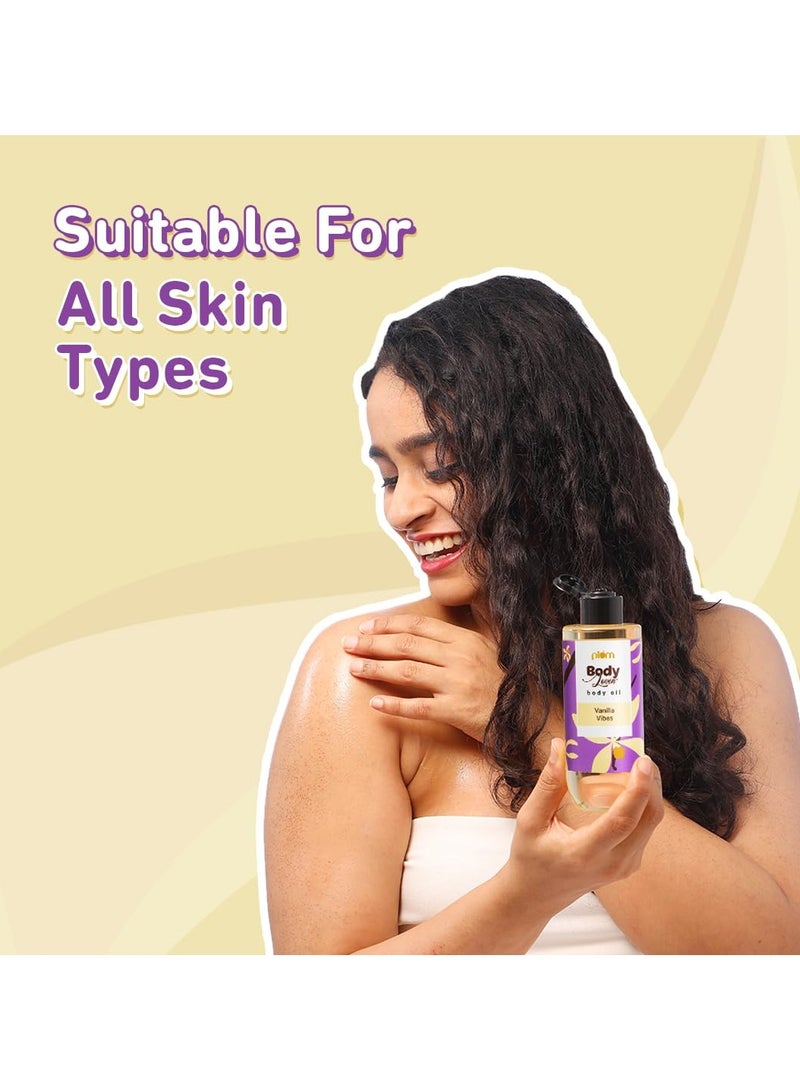 Plum BodyLovin' Vanilla Vibes Body Oil | Intense Moisture & Instant Glow | Long Lasting Warm Vanilla Fragrance | Non-Greasy & Lightweight | Soft & Nourished Skin | For Dry To Very Dry Skin - 200ml - Image 5