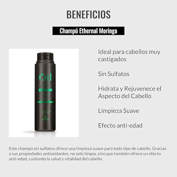 Lendan - Sulfate-Free Shampoo - Ethernal Moringa Shampoo - 300 ml - For Dry or Damaged Hair - With Moringa Oil - Hydrates and Helps Restore Healthy Look of Hair - Gentle Cleanse - Image 3