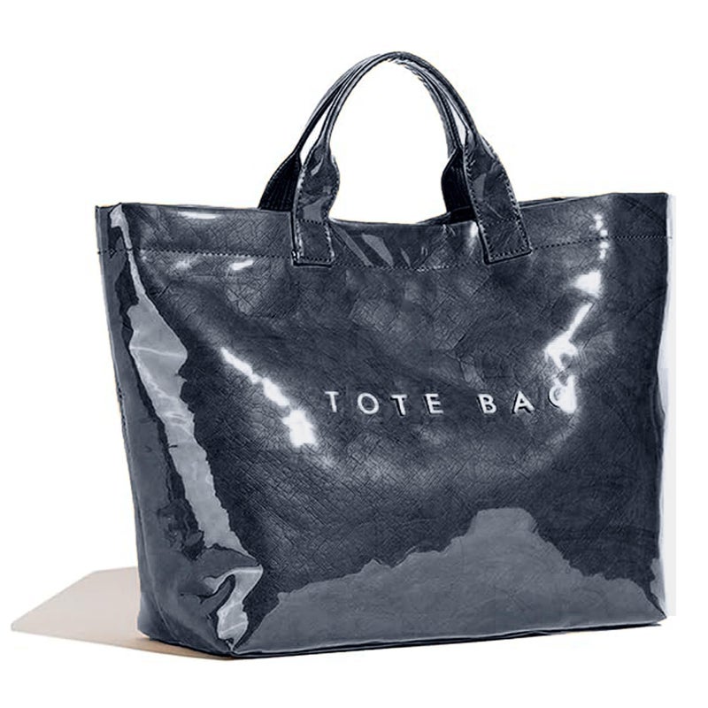 BBIQI PVC Tote Bag for Women Plastic Tote Bag Letters Print Handbag Hobo Bags for Work Shopping Gift - Image 1