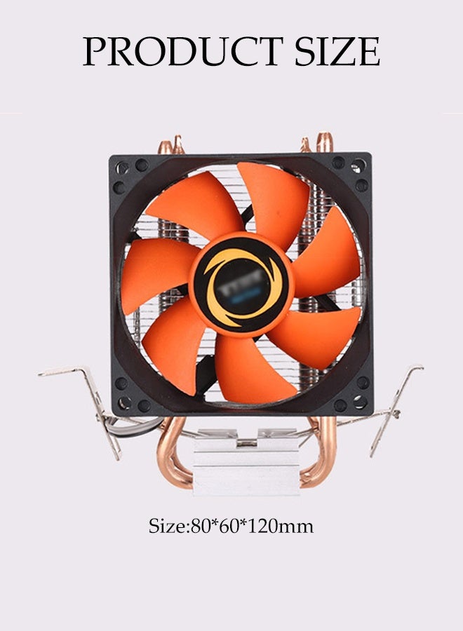 DUNISO CPU Silent Cooler with Double Copper Tube, Aluminium Heatsink Cover,High-Performance Cooling,Cooling Fan Compatibility for Intel & AMD Systems - Image 2