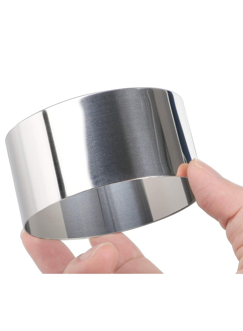 Oasisgalore 3-Inch Stainless Steel Round Cake Mold Set with Pusher - 4 Rings and 1 Pusher - Image 5