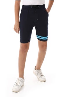 Andora Shorts With White Double Thigh Strips - Navy Blue  - Image 1