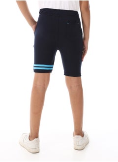 Andora Shorts With White Double Thigh Strips - Navy Blue  - Image 3
