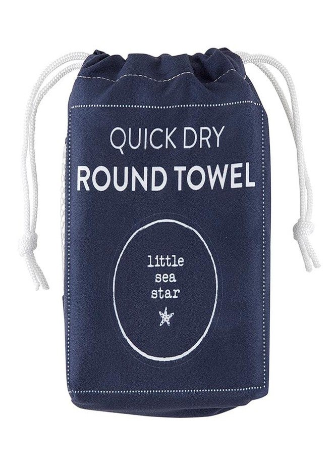 Stephan Baby Towels - Quick Dry Microfiber Infant or Toddler Beach Towel Round, 42-Inch Diameter, Navy - Little Sea Star - Image 2