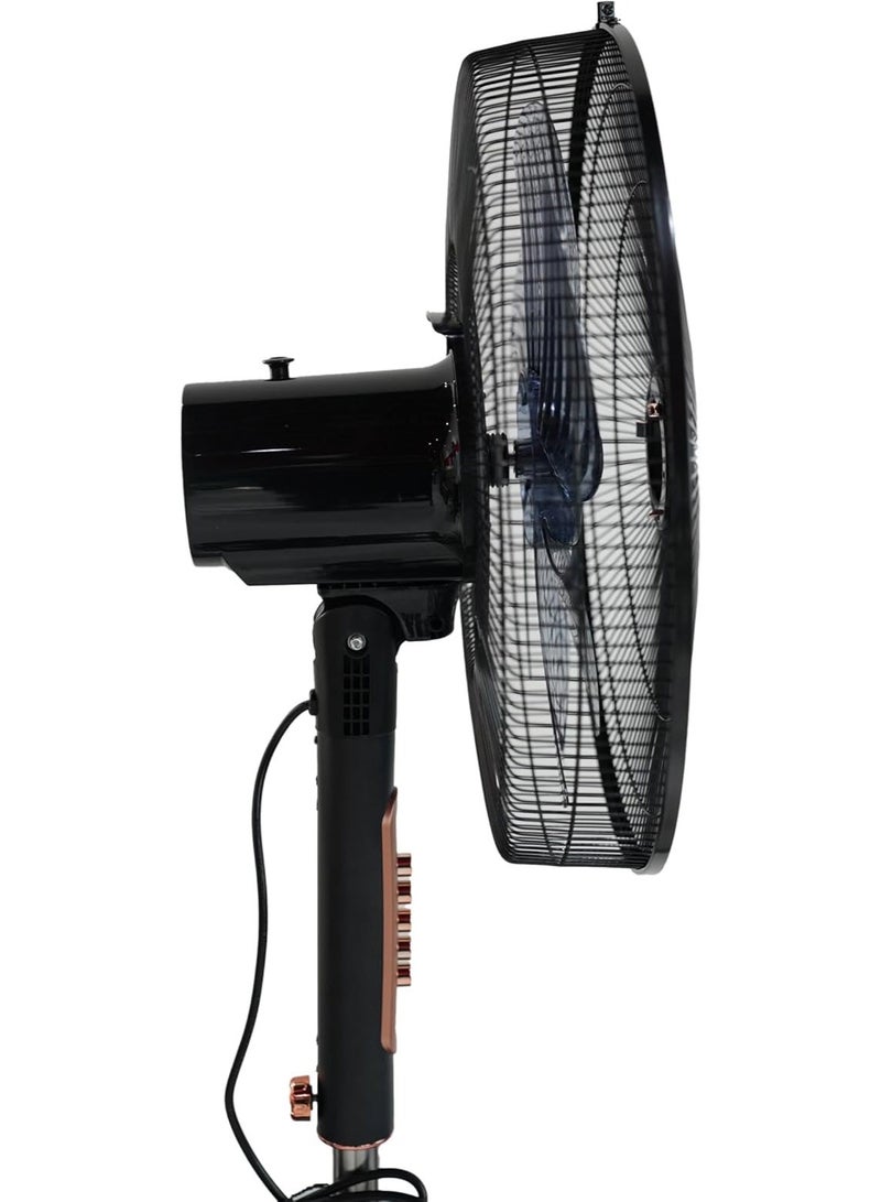 Venus Japan 18 Inch Pedestal Stand Fan, Black and Copper, 6 Blades, Adjustable Height, Oscillating, 4 Speed Settings, VSF18B (18 inch) - Image 2