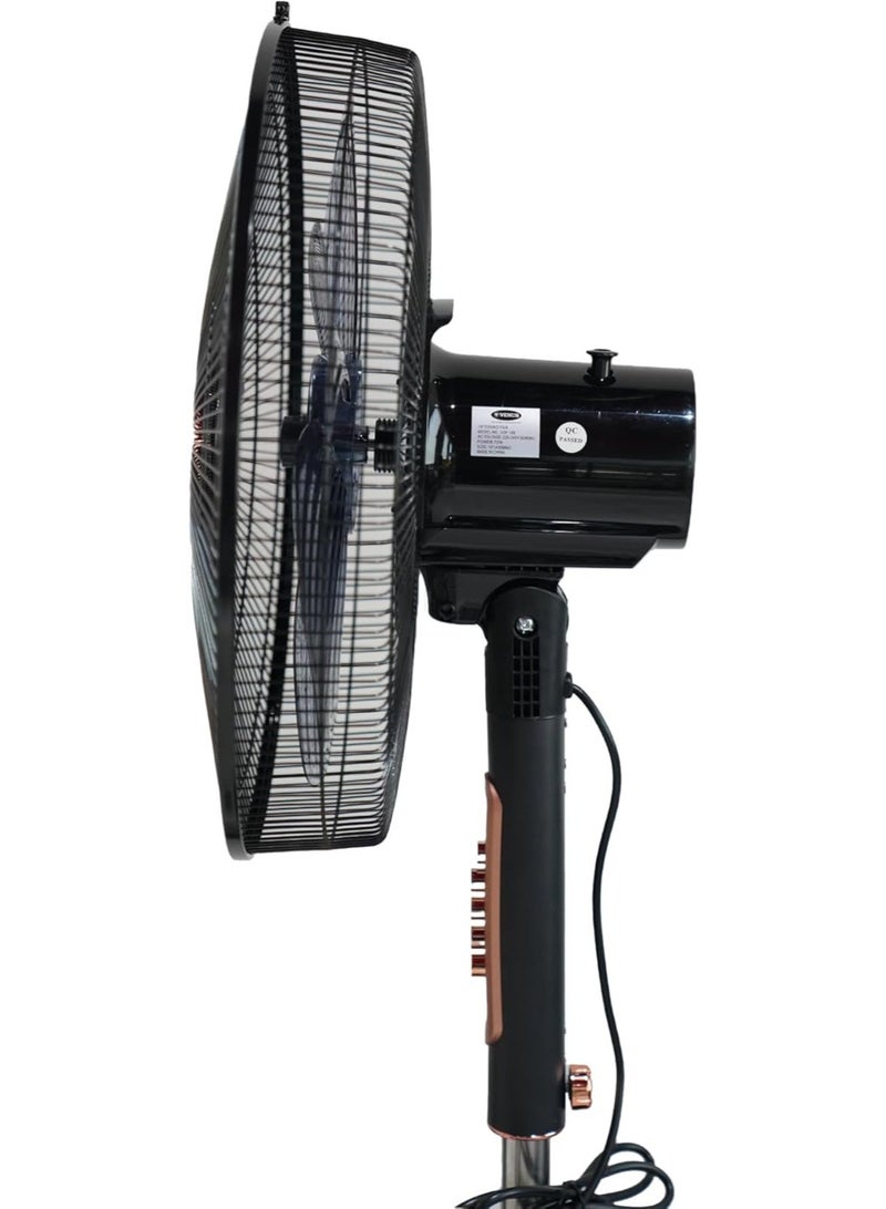 Venus Japan 18 Inch Pedestal Stand Fan, Black and Copper, 6 Blades, Adjustable Height, Oscillating, 4 Speed Settings, VSF18B (18 inch) - Image 1