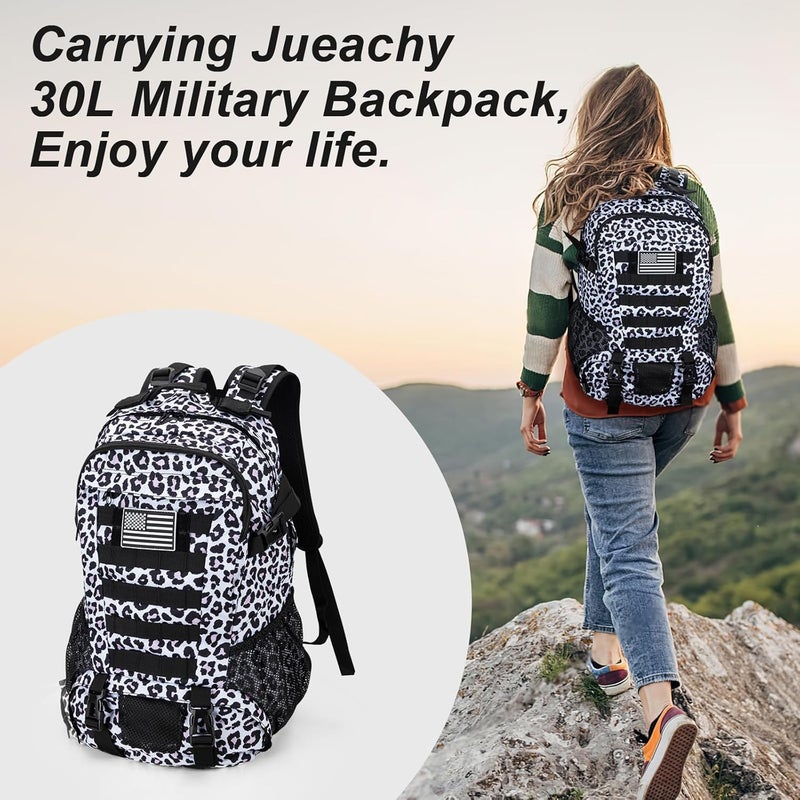 Jueachy Tactical Backpack for Men Hiking Day Pack Molle Military Rucksack Waterproof 30L EDC Bag with USA Flag Patch - Image 3