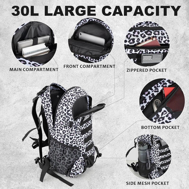 Jueachy Tactical Backpack for Men Hiking Day Pack Molle Military Rucksack Waterproof 30L EDC Bag with USA Flag Patch - Image 2