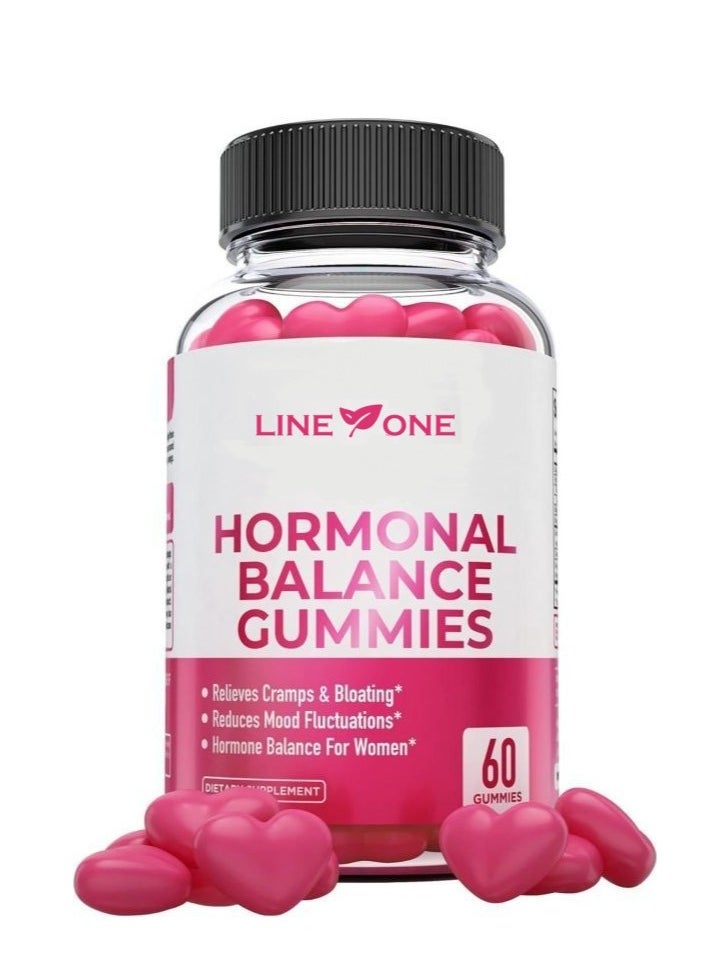LINE ONE Women's PMS Relief Berry Harmony Balance Female Hormones ,Relieves Cramps & Bloating,Reduces Mood Fluctuations,Hormone Balance For Women,Dietary Supplement 60 Gummies  - Image 1
