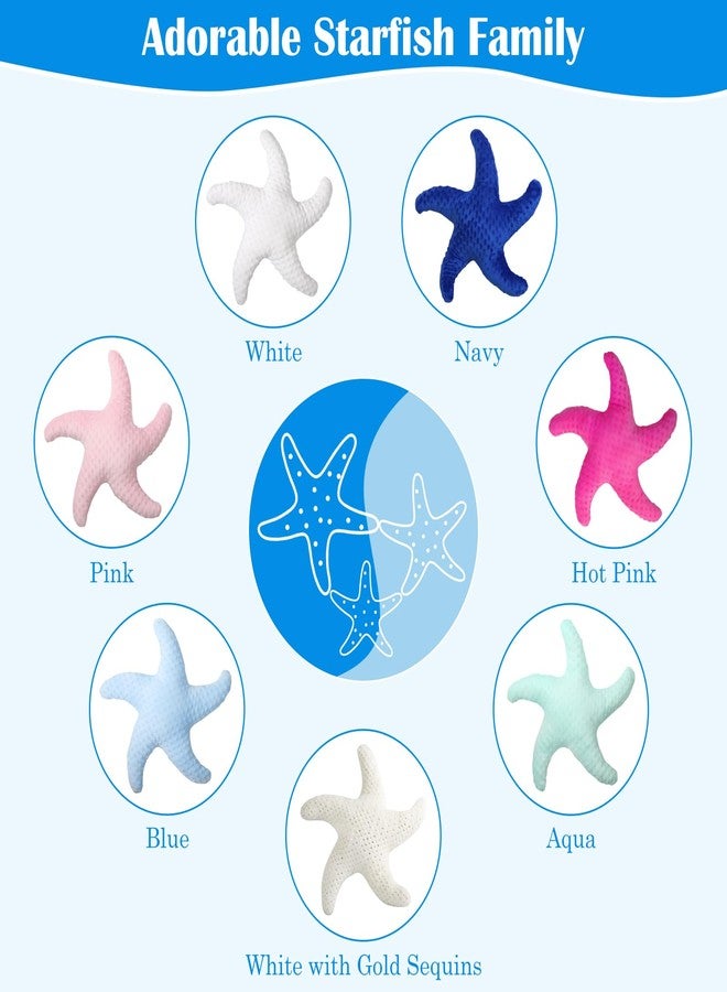Marble Empire Starfish Pillow Shaped Beach Decorative Throw Pillows Cute Coastal Stuffed Animal Plush Soft Ocean Bedding for Bedroom(Blue) - Image 5