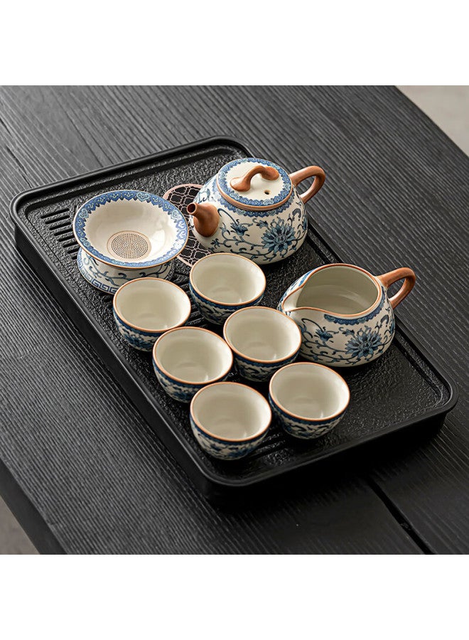 Tangfeng Ru Kiln Tea Set With Tray, Teapot, Cups, Kung Fu Tea Set For Home Use, Housewarming Gift - Image 1