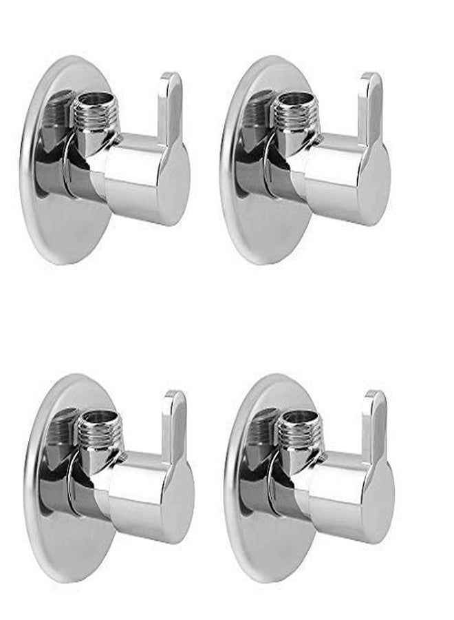 JAGGER Mark Brass Chrome Finish Disk Cock Angle Valve with Flange and Teflon Tape Set of (4, Silver) - Image 1
