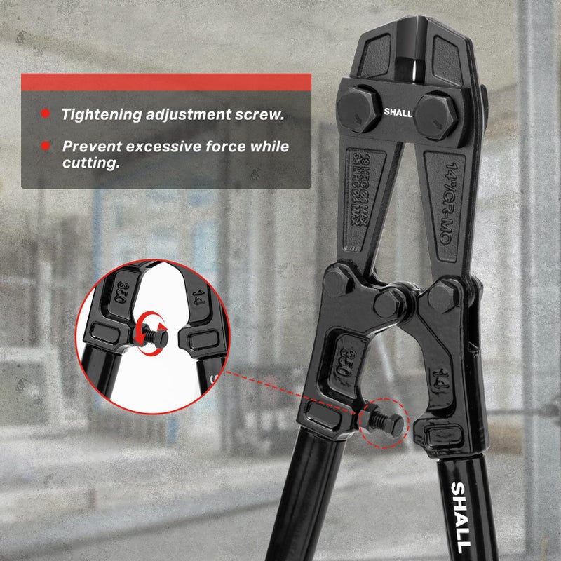 SHALL 14" Bolt Cutter Heavy Duty, Lock Cutter, Chain Cutter, Ergonomic Handle, More Efficient Leverage, for Cutting Locks, Chains & Iron Wire - Image 4