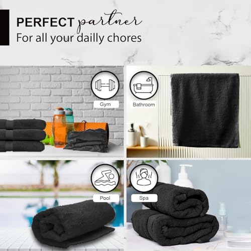 KAHAF COLLECTION 100% Cotton Bath Towels, 24x48 Pack of 6 Towels, Quick Dry, Highly Absorbent, Soft Feel Towel, Gym, Spa, Bathroom, Shower, Pool, Luxury Soft Towels (Aqua, 24x48-6 Pack) - Image 5