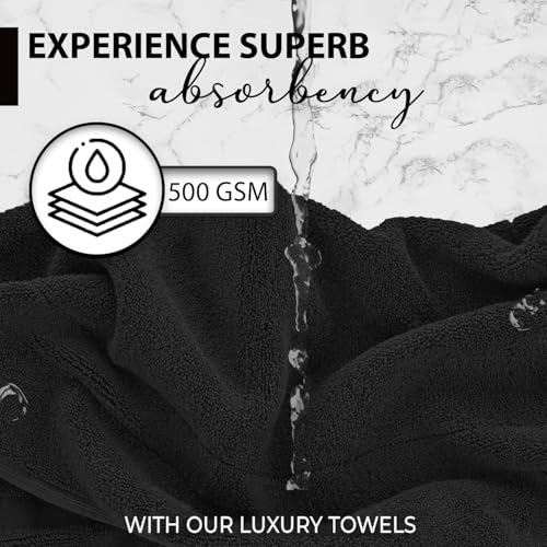KAHAF COLLECTION 100% Cotton Bath Towels, 24x48 Pack of 6 Towels, Quick Dry, Highly Absorbent, Soft Feel Towel, Gym, Spa, Bathroom, Shower, Pool, Luxury Soft Towels (Aqua, 24x48-6 Pack) - Image 2