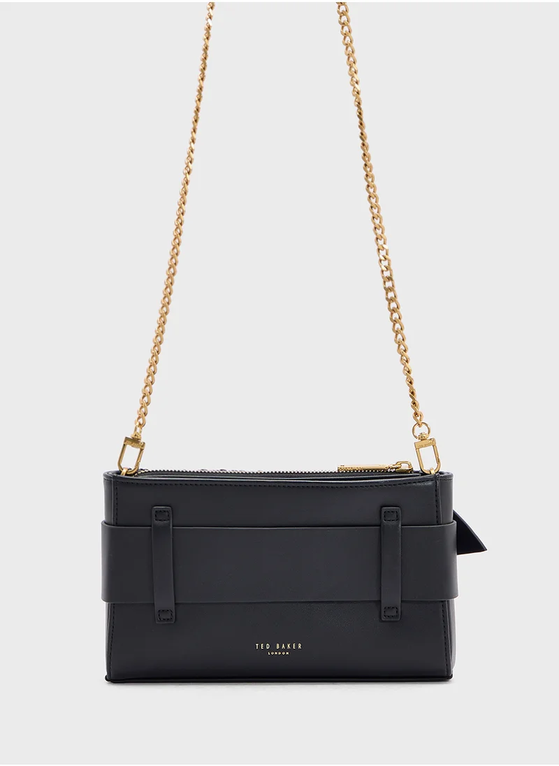 Ted Baker JEESIE Soft PU Bow Canvas Clutch Bag