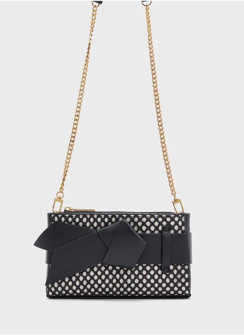 Ted Baker JEESIE Soft PU Bow Canvas Clutch Bag