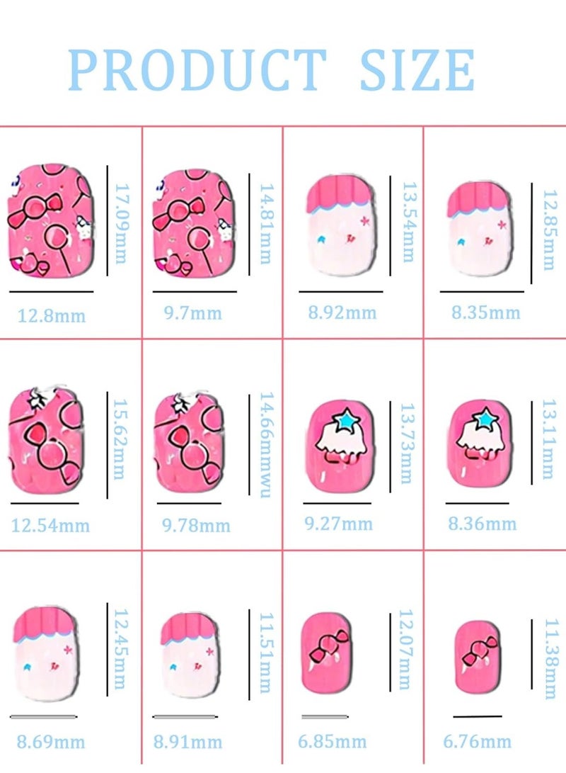 ريزونيكس 120 قطعة من أظافر الضغط للأطفال - أظافر صناعية أكريليك ملونة للأطفال، مجموعة فن أظافر ممتعة وآمنة بتغطية كاملة للفتيات مع علامات تبويب لاصقة للأظافر، هدية رائعة لتزيين فن الأظافر للفتيات الصغيرات - Image 2