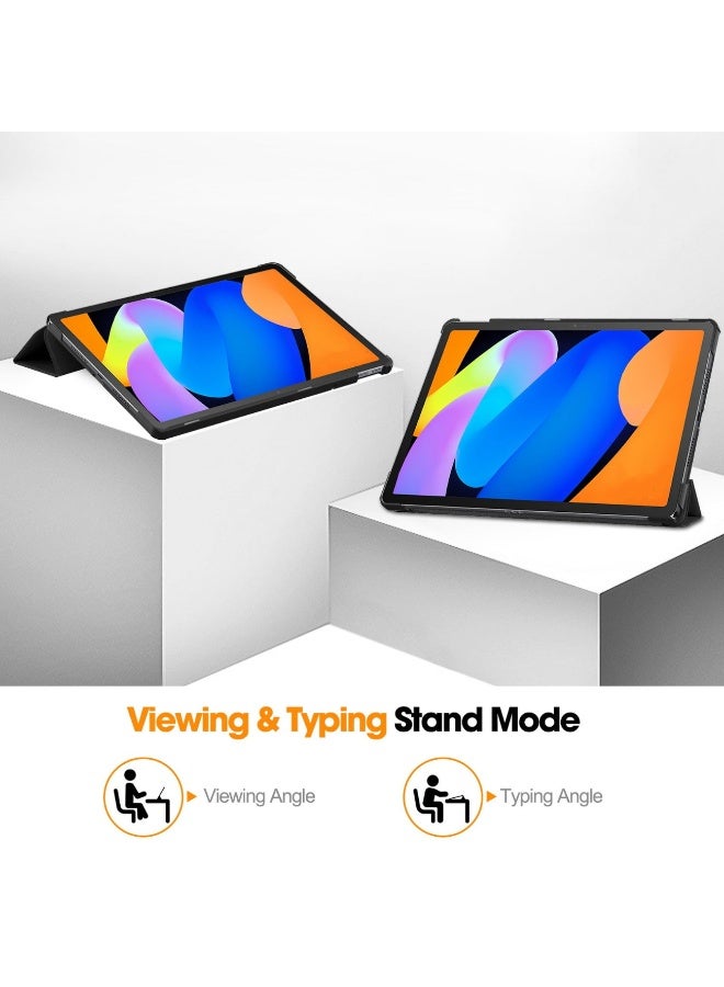 Tablet Case For Lenovo Idea Tab 11 Inch 2025 Multi-Viewing Angles All New PU Leather Smart Cover with Auto Sleep Wake Feature Slim Flip Shell Case for TB336FU TB336ZU Accessories (Black) - Image 3