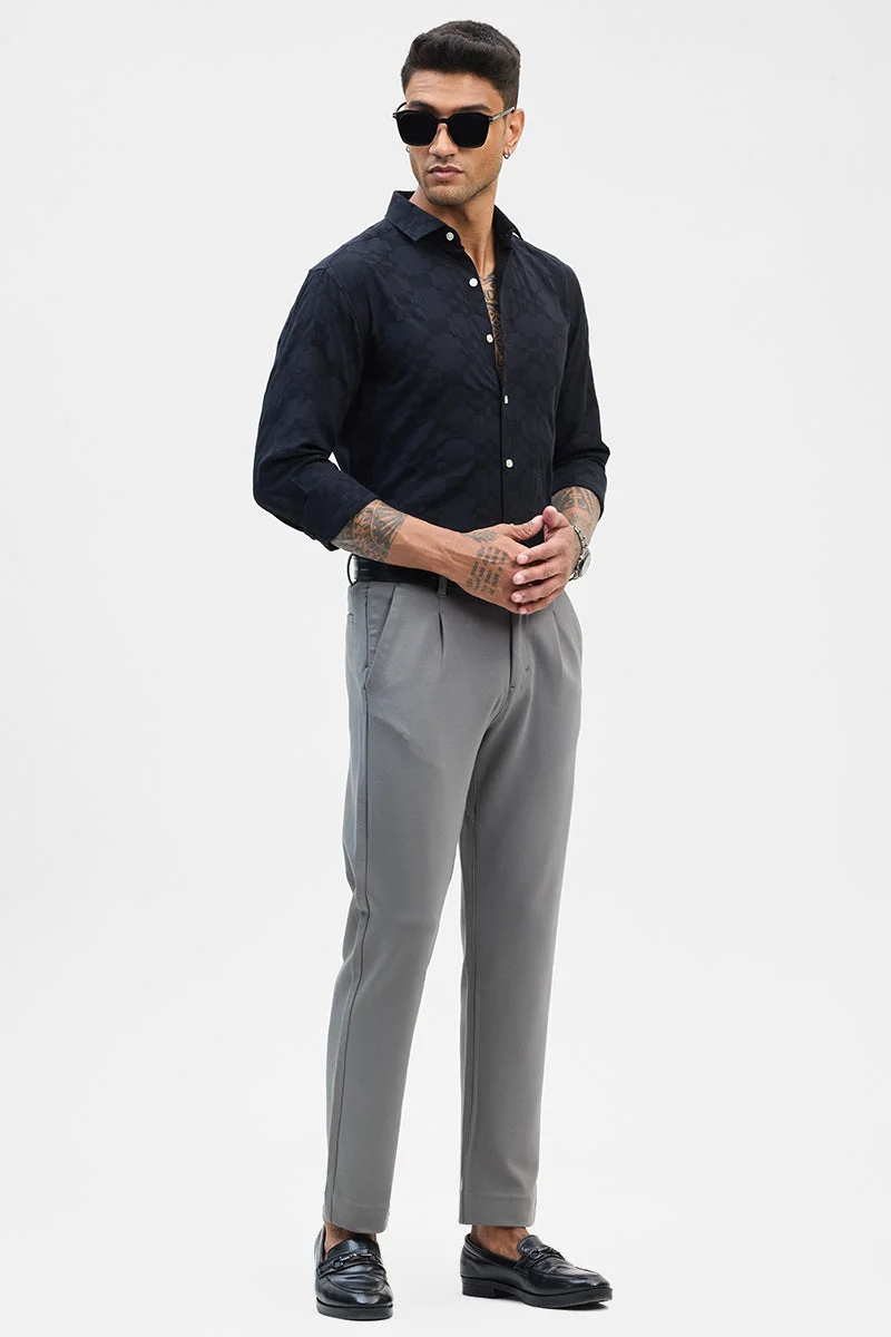 SNITCH قميص أسود بتصميم ذاتي بقصة ضيقة