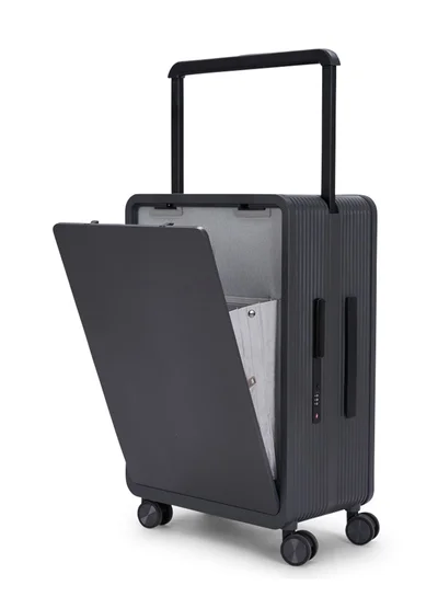 LIMRA Travel Bag It contains two compartments From Limra Made Of PC Cabin Carry Check-In Luggage Trolley Size 20 inch Color Grey