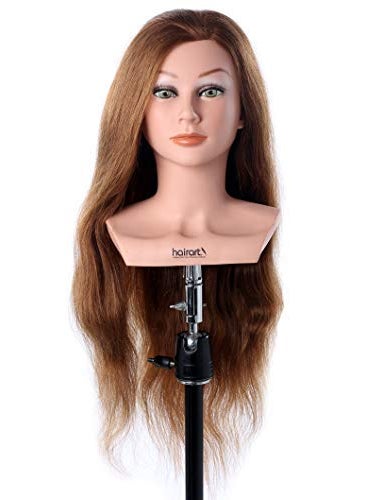 Hair Art - HairArt Cosmetology Mannequin Head (Tessa #4224) 100% Human Hair 24" Length w/Shoulder Platform - Image 1