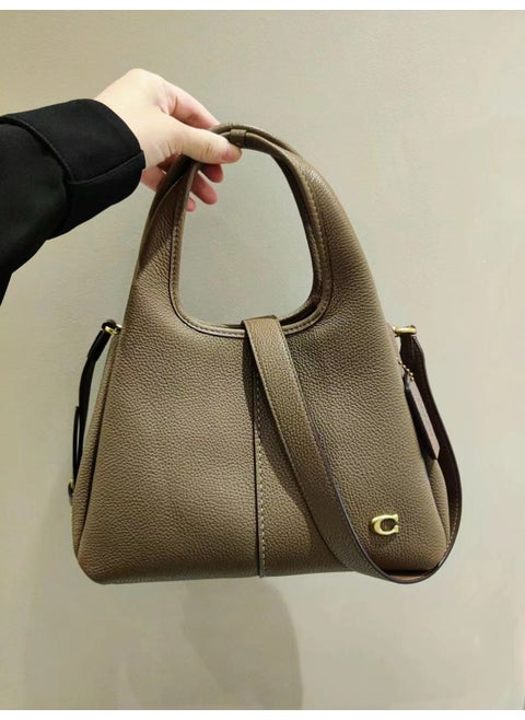 2024 KOUJIA LANA High-Quality Lychee Pattern Bucket Bag Khaki