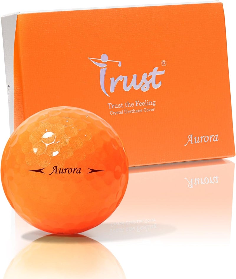 Trust Golf Balls - Aurora & Rosa Crystal Urethane Series | Eye-Catching & Easy to Spot | Maximum Distance, Soft Feel, Straight Flight, & Greenside Control | Blue, Orange, Pink, Yellow | 12 or 48 Balls - Image 1