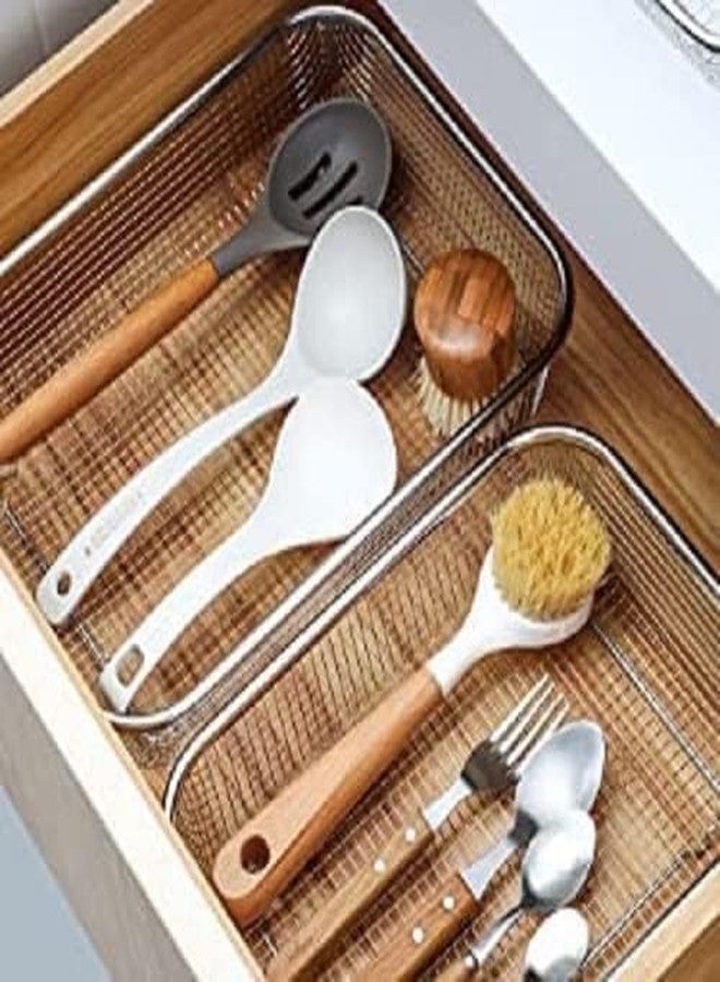 KITDAO KITCHENDAO Drain Basket Steel Big Drip Tray Kitchen Drying Stand Mesh Sink Rectangle Basket Mesh Fruits, Vegetable, Drainer Washer (Pack of 1) - Image 4