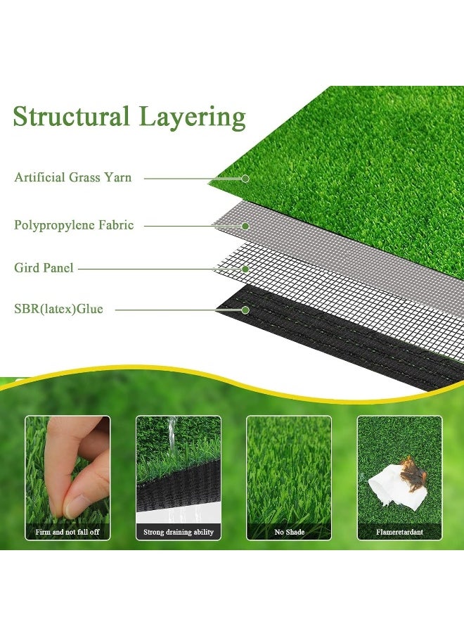 MOMENT 30Mm Realistic Artificial Grass Rug Indoor Outdoor, Dog Grass Mat With Drainage Holes And Replacement Artificial Grass Turf, Fake Grass For Garden Lawn Landscape Balcony Decoration  - Image 4
