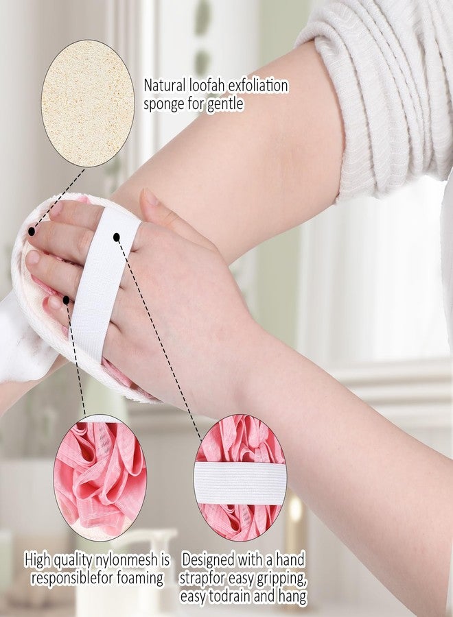 Jeffdad جيفداد 2 قطع إسفنجة لوفا طبيعية، مقشر جسم ممتاز للنساء والرجال، مثالي للاستحمام، مثالي للتقشير والتنظيف والعناية اللطيفة بالبشرة (وردي) - Image 3
