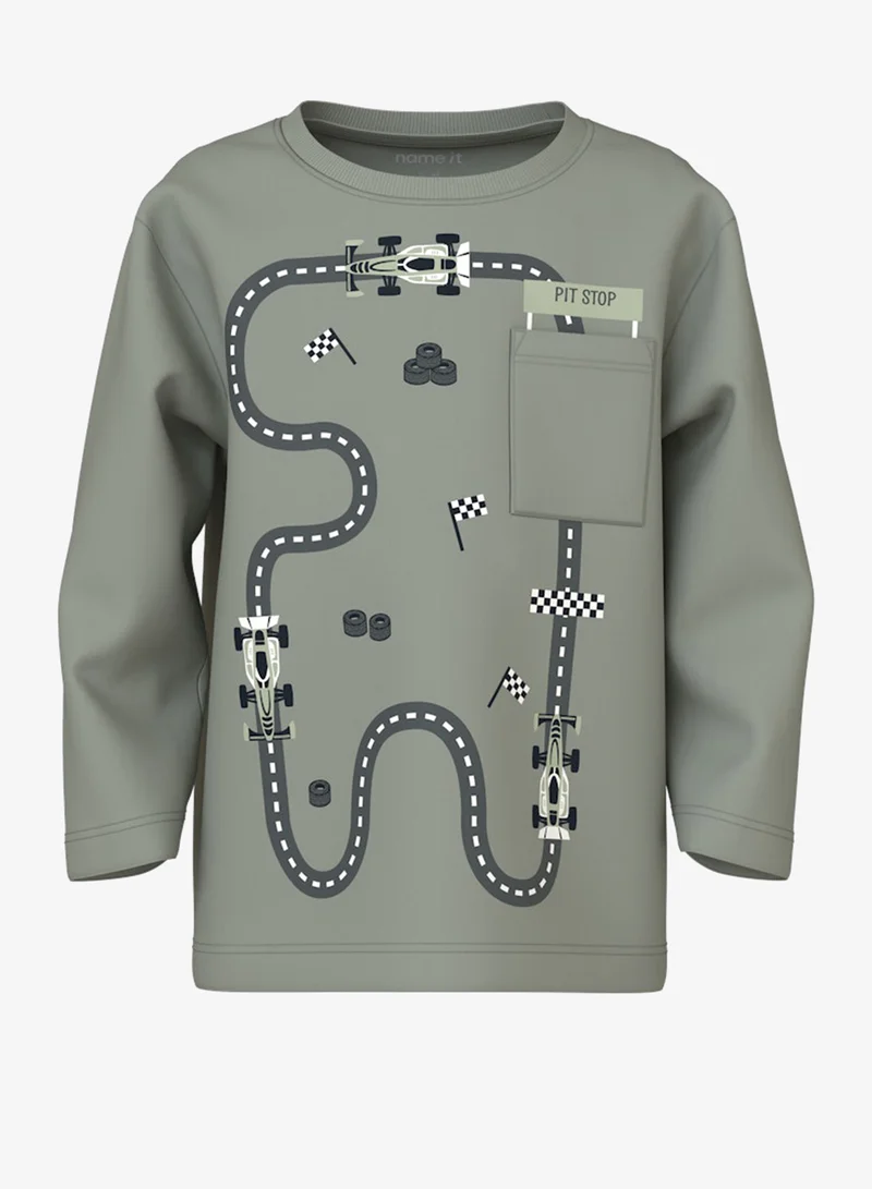 نيم ات مجموعة من تيشيرتين مطبوعتين بياقة دائرية للأطفال