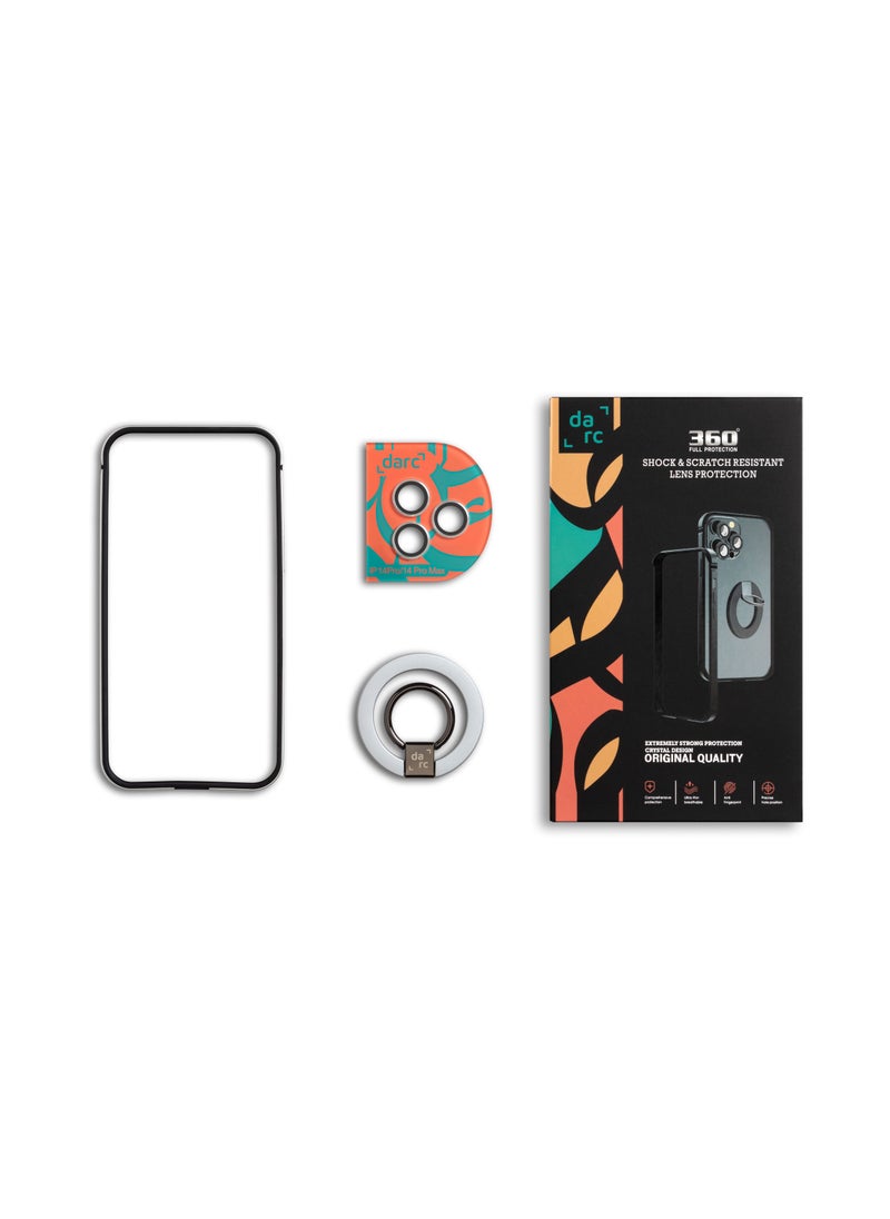darc iPhone 15 Pro Max 3-in-1 Frame + Camera Protection + MagSafe Grip Dark Grey  - Image 3