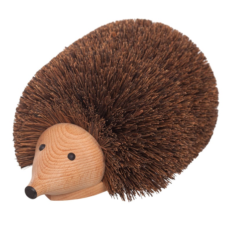 REDECKER REDECKER Bassine Fiber Shoe Cleaning Hedgehog 1134 inches  Sturdy Beechwood Base  Natural Bristles Decorative Design  Hedgehog Boot Scraper  Hedgehog Shoe Brush Made in Germany 