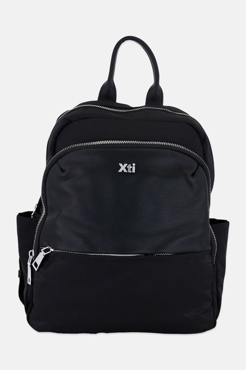 Xti Women Brand Logo Backpack 28 H x 32 L x 10 W cm, Black  - Image 1
