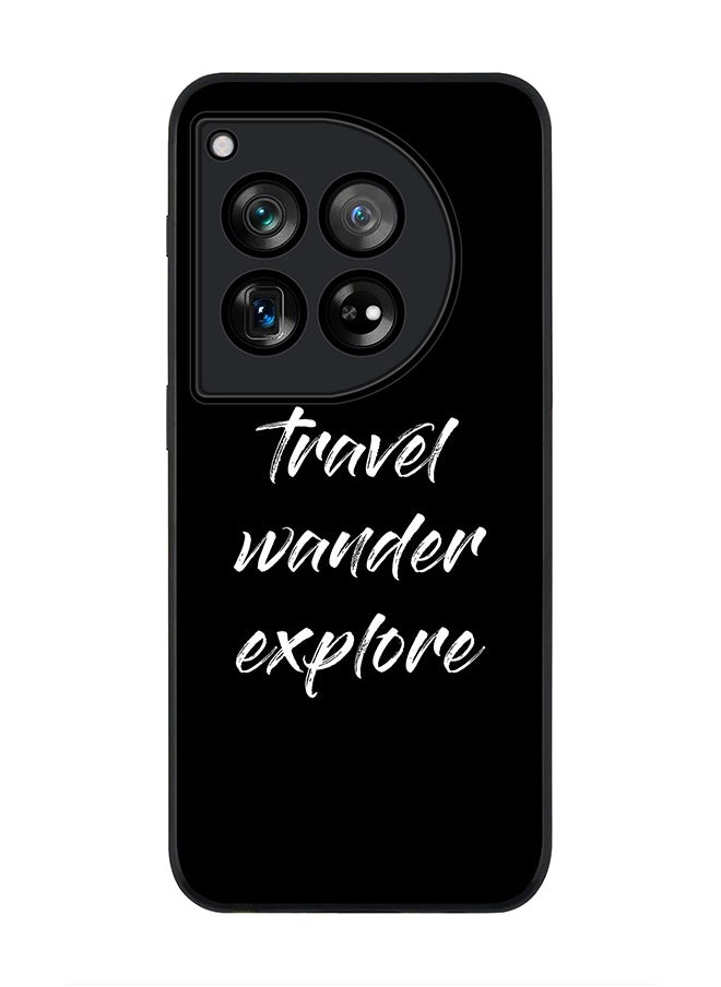 Stylizedd Rugged Black edge case for OnePlus 12R / OnePlus Ace 3 5G, Slim fit Case Flexible Rubber Edges Anti Drop TPU Gel Thin Cover - Travel Wander Explore  - Image 1